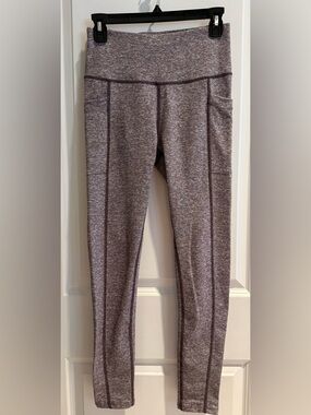 Apana Heathered Mauve High-Waist Leggings